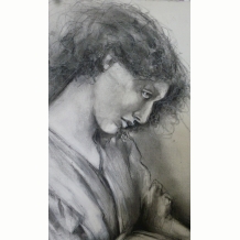 Jane Morris drawing close-up